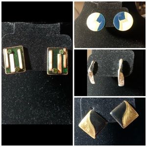 Four Pair of Vintage Pierced Earrings